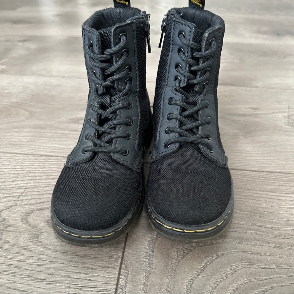Dr Martens Combs Extra Tough Canvas Black kids utility combat boots size 13 - Picture 3 of 8